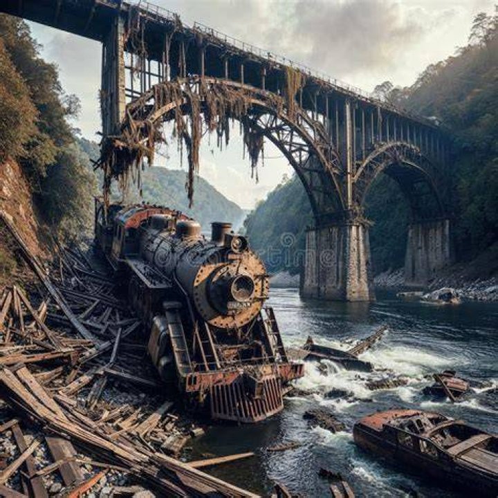Beneath The Destroyed Train Trestle