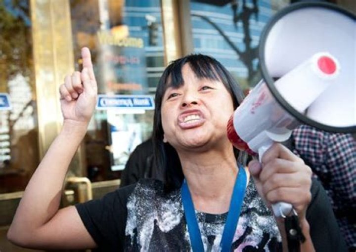 Yvetta Felarca protesting